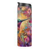 Bouteilles Isothermes Colibri avec arrière - plan floral (Tourné sur la droite)