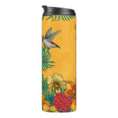 Bouteilles Isothermes Colibris et bouquet tropical en jaune (Tourné sur la droite)