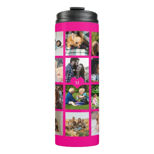 Bouteilles Isothermes Collage photo simple monogrammed keepsaké rose cha (Devant)