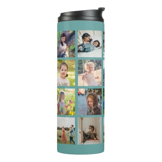 Bouteilles Isothermes Collage photo simple monogrammed vert (Tourné sur la gauche)