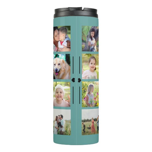 Bouteilles Isothermes Collage photo simple monogrammed vert (Dos)