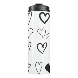 Bouteilles Isothermes Collection of hand drawn hearts isolated on white