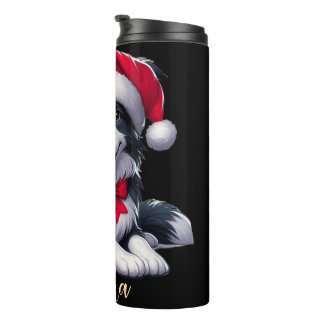 Bouteilles Isothermes Collie de nom personnalisé portant le casquette Pè