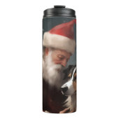 Bouteilles Isothermes Collie frontalier avec Noël Festif du Père Noël (Devant)