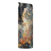 Bouteilles Isothermes Collie frontalier d'Halloween avec effroi Citrouil (Tourné sur la droite)