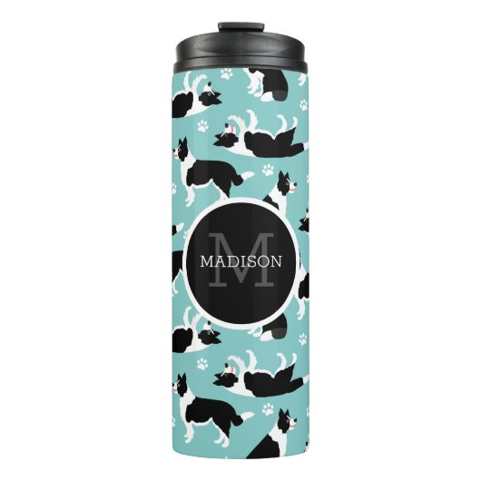 Bouteilles Isothermes Collie frontalier Monogramme et nom (Devant)