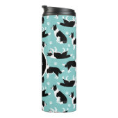 Bouteilles Isothermes Collie frontalier Monogramme et nom (Tourné sur la droite)