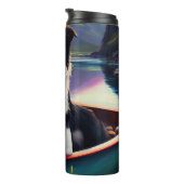 Bouteilles Isothermes Collie frontalier sur une pagaie : une aventure Pi (Tourné sur la droite)