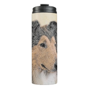 Bouteilles Isothermes Collie (Rough) Peinture - Cute Original Chien Art