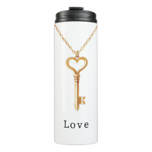 Bouteilles Isothermes Collier de coeur en chaîne d'or Amour