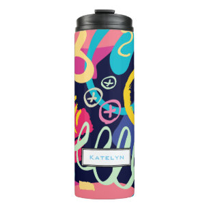 Bouteilles Isothermes Coloré Motif de torsion funky avec nom