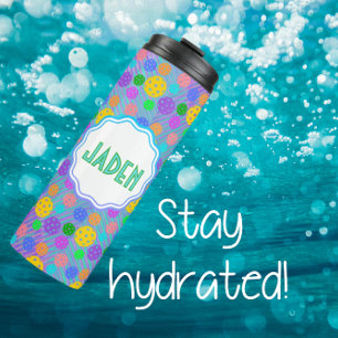 Bouteilles Isothermes Coloré Personnalisé Pickleball Pop Art