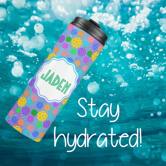 Bouteilles Isothermes Coloré Personnalisé Pickleball Pop Art