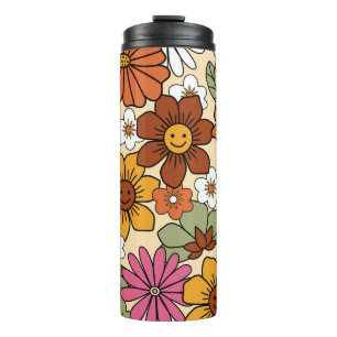 Bouteilles Isothermes Colorful 70s style retro floral pattern. Vintage b