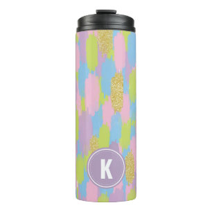 Bouteilles Isothermes Colorful Abstrait Brushstrokies Motif Monogramme