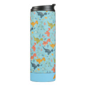 Bouteilles Isothermes Colorful dinosaur cartoon blue pattern name  (Tourné sur la gauche)
