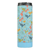 Bouteilles Isothermes Colorful dinosaur cartoon blue pattern name  (Dos)