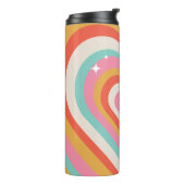 Bouteilles Isothermes Colorful Retro Hearts with Sparkles | Valentine (Tourné sur la gauche)