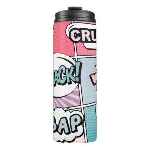 Bouteilles Isothermes concept créatif Abstrait comic pop art style blan