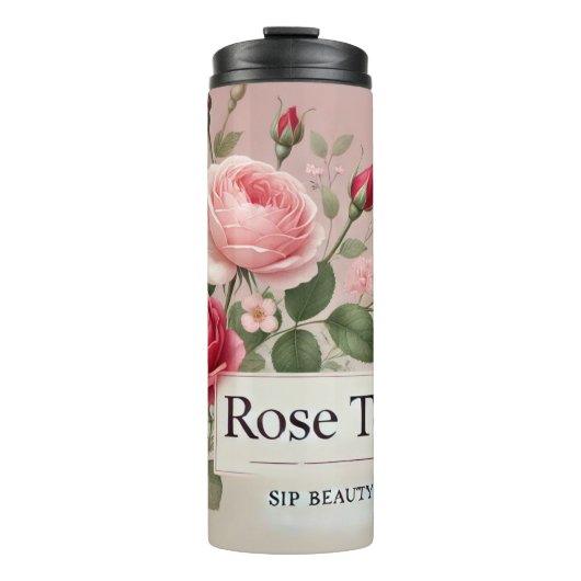 Bouteilles Isothermes Conception d'art IA Rose Tea (Devant)