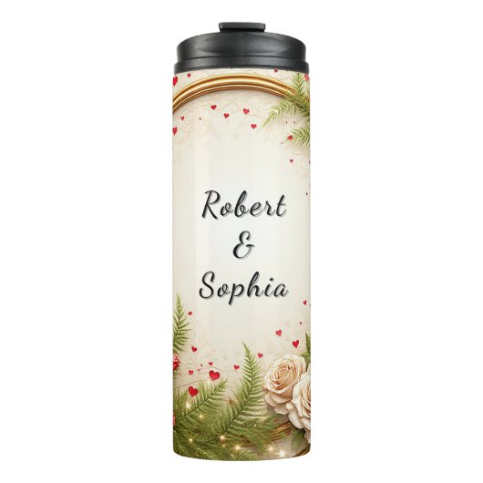 Bouteilles Isothermes Conception de cadre floral vibrant (Devant)