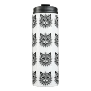 Bouteilles Isothermes Conception de chat à motif mandala