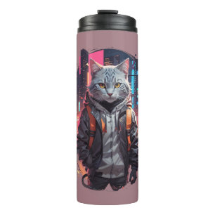 Bouteilles Isothermes Conception de chat de rue urbaine