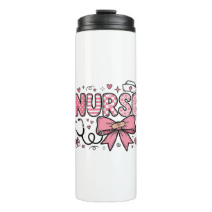 Bouteilles Isothermes Conception de chemise vectorielle Cute Nurse Bow H