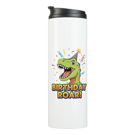 Bouteilles Isothermes Conception de fête d'anniversaire de dinosaure mig (Tourné sur la droite)