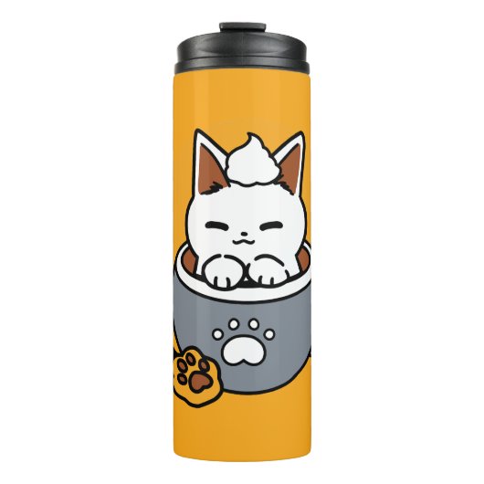 Bouteilles Isothermes Conception de Mug de vacances avec Cosy Cat et Paw (Devant)