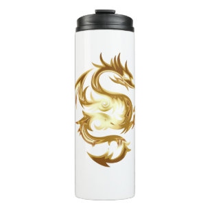 Bouteilles Isothermes Conception d'or de motif de dragon