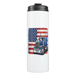 Bouteilles Isothermes Conducteur de semi-remorque du drapeau américain d
