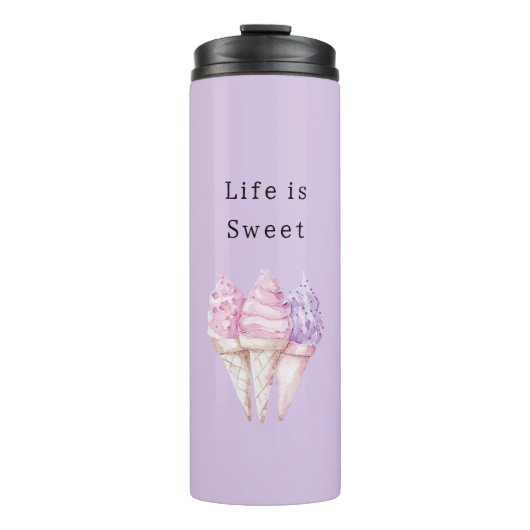 Bouteilles Isothermes Cônes de glace rose violet   (Devant)