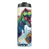 Bouteilles Isothermes Confrontation du chargeur jaune dinosaure arc-en-c (Devant)