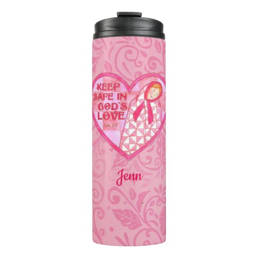 Bouteilles Isothermes Conserver la surface composée de ruban rose sécuri (Devant)