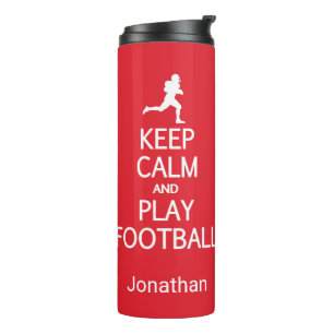 Bouteilles Isothermes Conserver le calme et jouer Football nom et couleu