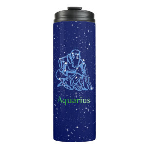 Bouteilles Isothermes Constellation du Verseau et signe du zodiaque avec
