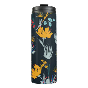 Bouteilles Isothermes Contraste Brush Floral : Noir sans joint