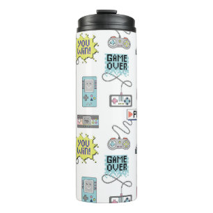 Bouteilles Isothermes Contrôleurs de jeu rétro : Motif coloré sans coutu