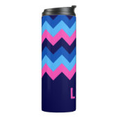 Bouteilles Isothermes Cool Bleu rose Chevron Monogramme Thermal Tumbler (Tourné sur la gauche)