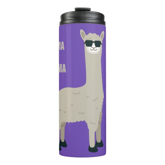Bouteilles Isothermes Cool Llama texte personnalisé & tondeuse couleur (Devant)