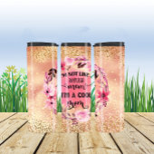 Bouteilles Isothermes Cool Maman Parties scintillant or Fleurs roses