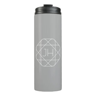 Bouteilles Isothermes Cool monogram, style vibe   Grey & White