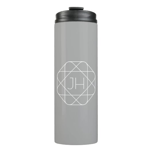 Bouteilles Isothermes Cool monogram, style vibe | Grey & White (Devant)