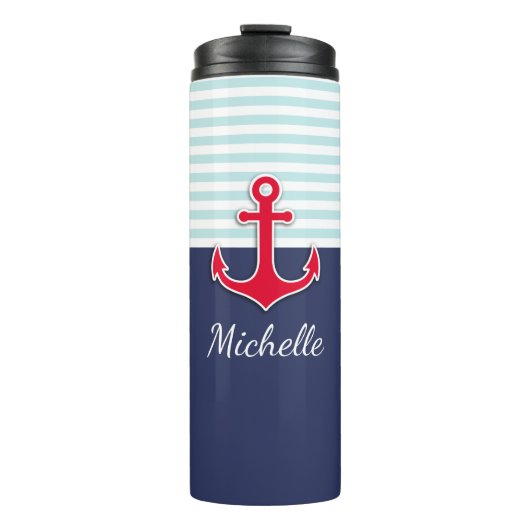 Bouteilles Isothermes Cool Nautique Bleu Conception personnalisée (Devant)