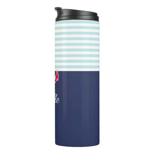 Bouteilles Isothermes Cool Nautique Bleu Conception personnalisée (Tourné sur la droite)