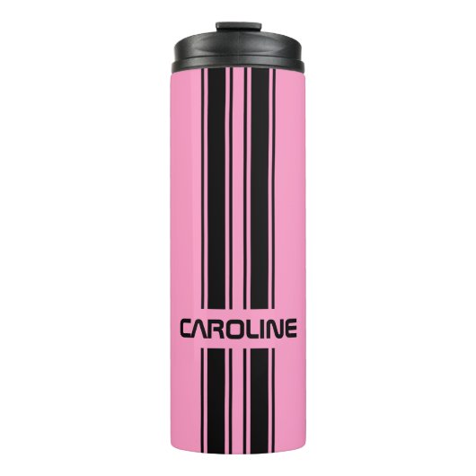 Bouteilles Isothermes Cool personnalisé mignon rose noir course automobi (Devant)