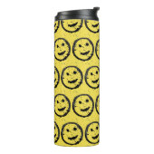 Bouteilles Isothermes Cool Sardé Joyeux visage souriant motif jaune (Tourné sur la gauche)