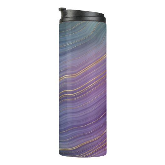 Bouteilles Isothermes Cool Strata | Belle Agate bleu violet et or (Tourné sur la droite)