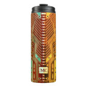 Bouteilles Isothermes Cool Turquoise Jaune Unique Retro Steampunk Monogr (Devant)